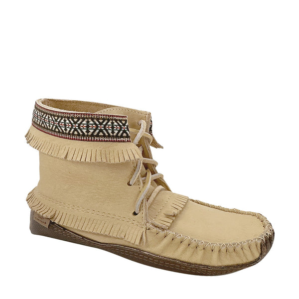 Men's Ivory Earthing Moccasin Boots Native Braid Ankle BB37597M-SP