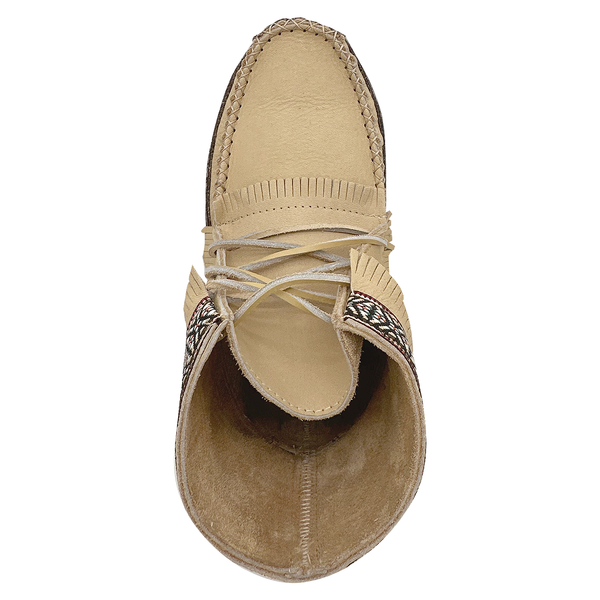 Men's Ivory Earthing Moccasin Boots Native Braid Ankle BB37597M-SP
