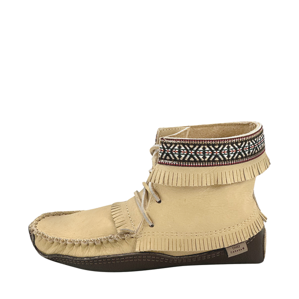 Men's Ivory Earthing Moccasin Boots Native Braid Ankle BB37597M-SP
