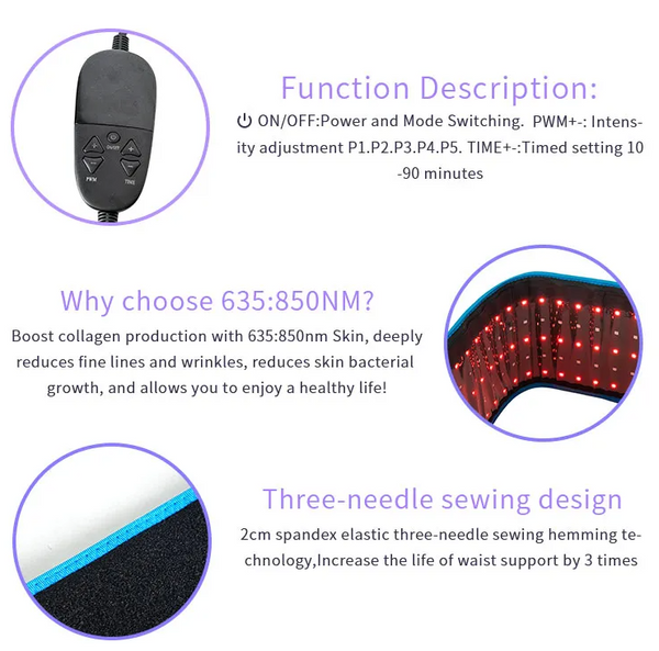 Infrared Light Therapy Padded Belt