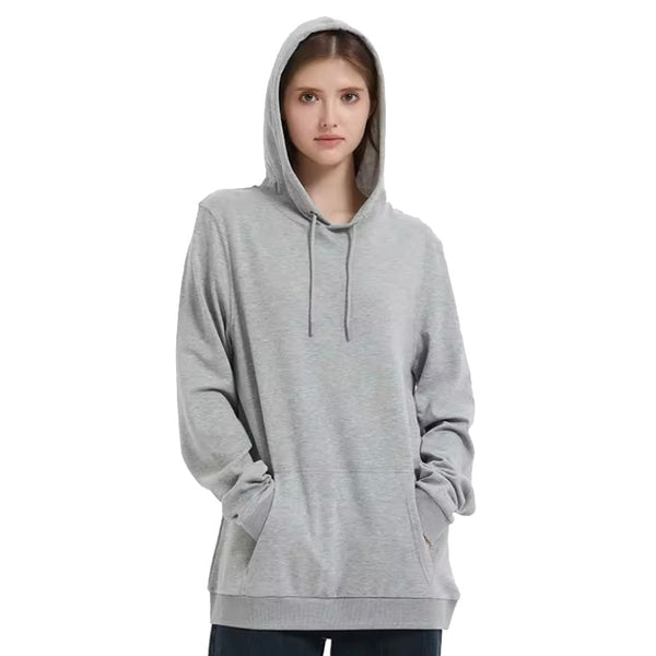 EMF Shielding Silver Fibre Cotton Blend Pullover Hoodie