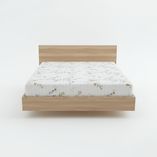 Floral Print Earthing FITTED SHEET SET with Tester and Checker