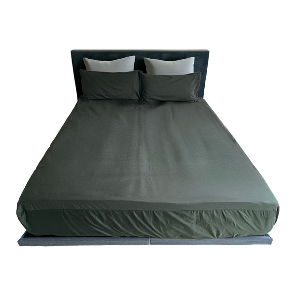Forest Green Cotton Earthing FITTED SHEET SET SWT003-FITSET