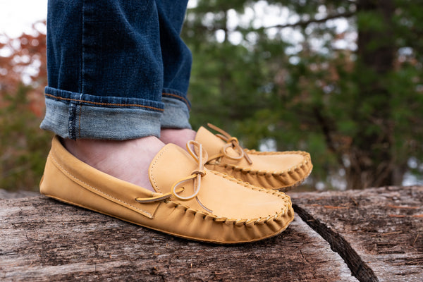 Men's Earthing Moccasins Wide Leather (Clearance)