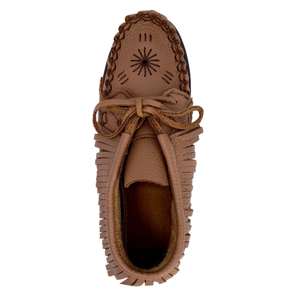 Women's Earthing Moccasins Fringe Copper Rivet Rubber Sole