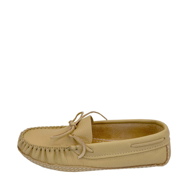 Men's Earthing Moccasins Wide Cream Leather (Final Clearance)