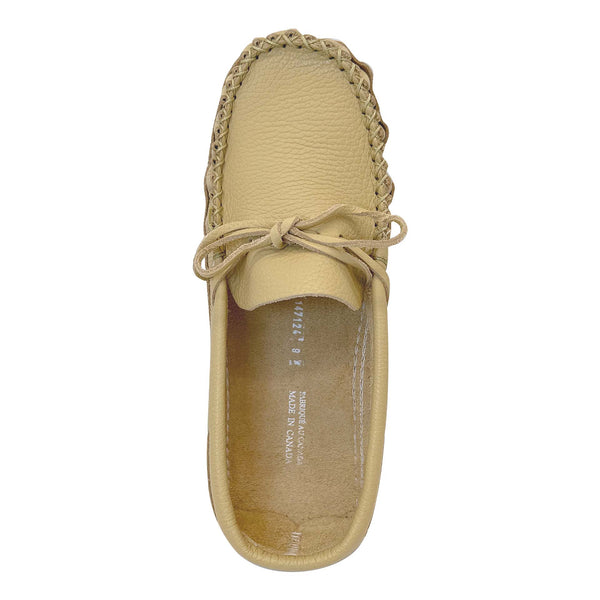 Men's Earthing Moccasins Wide Cream Leather (Final Clearance)