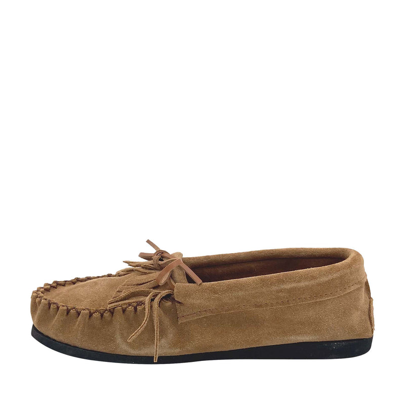 Women's Suede Moccasin Shoes; Rubber Sole & Copper Rivet for Earthing ...