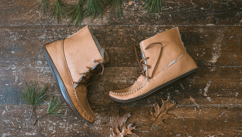 Men's CLEARANCE Earthing Moccasin Boots Moosehide Sheepskin (12 ONLY)