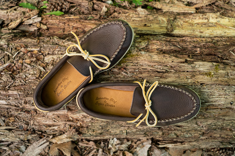 Men's Earthing Moccasins Fudge Moose Hide Copper Rivet 41472FDM-R