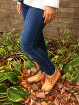 Women's Earthing Moccasin Boots Moose Hide Sheepskin BB42115L (Clearance )