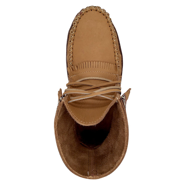 Men's Earthing Moccasin Boots Moosehide Native Braid Ankle BB37597C