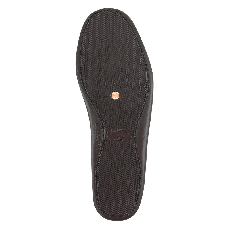 Men's Leather Moccasin Shoes; Rubber Sole & Copper Rivet for Earthing ...