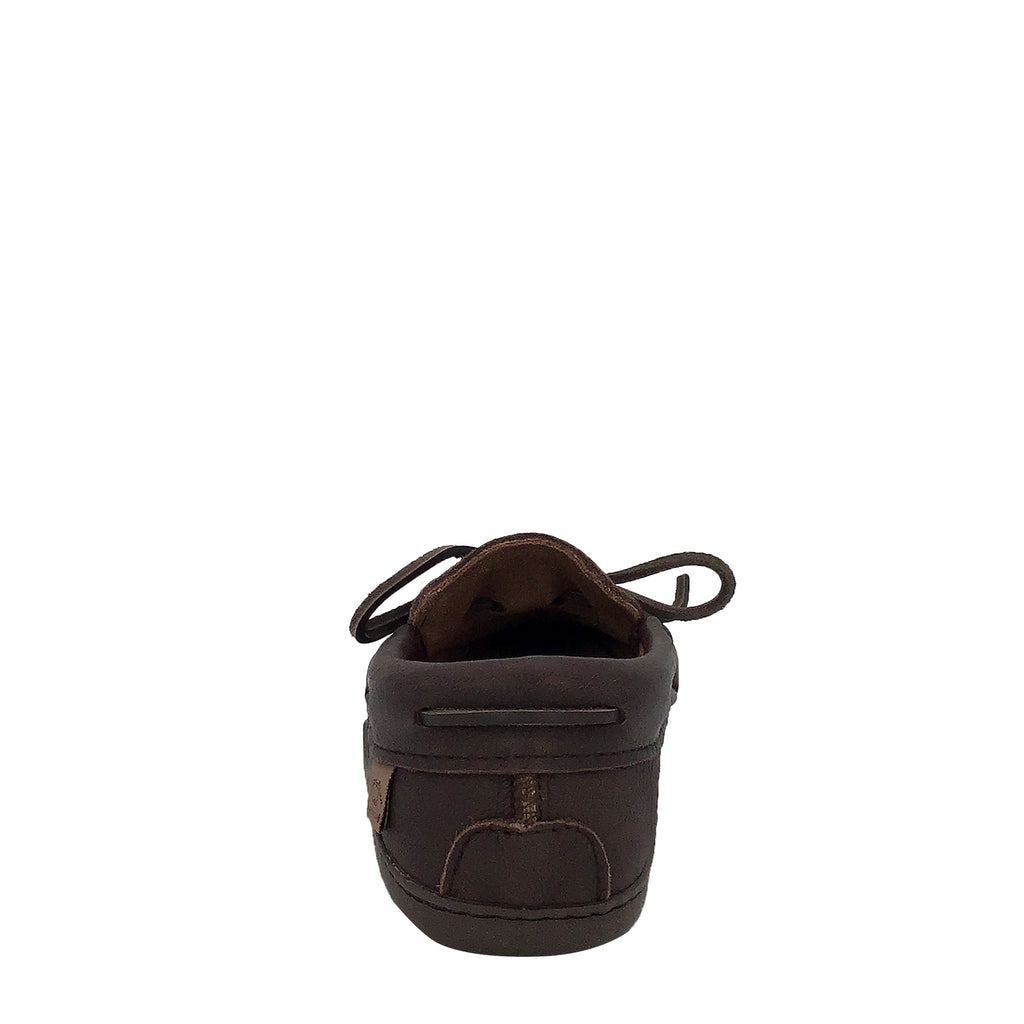 Men's Leather Moccasin Shoes; Rubber Sole & Copper Rivet for Earthing ...