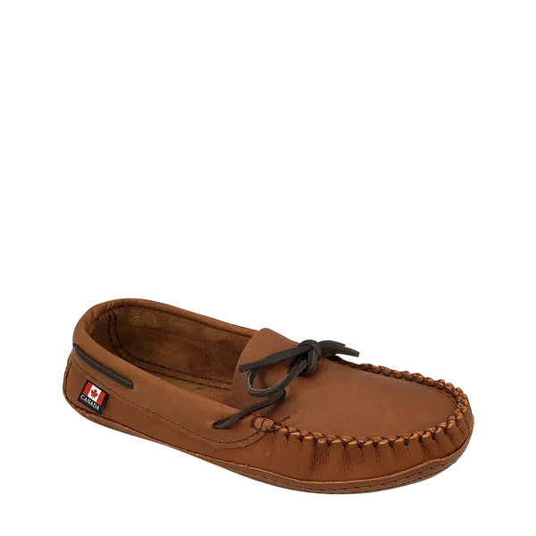 Men's Earthing Moccasins Wide Brown Leather 1461-N