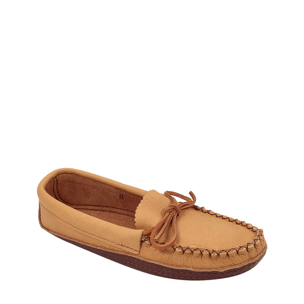 Women's Earthing Moccasins Moosehide with Oil Tan for Earthing BB495L