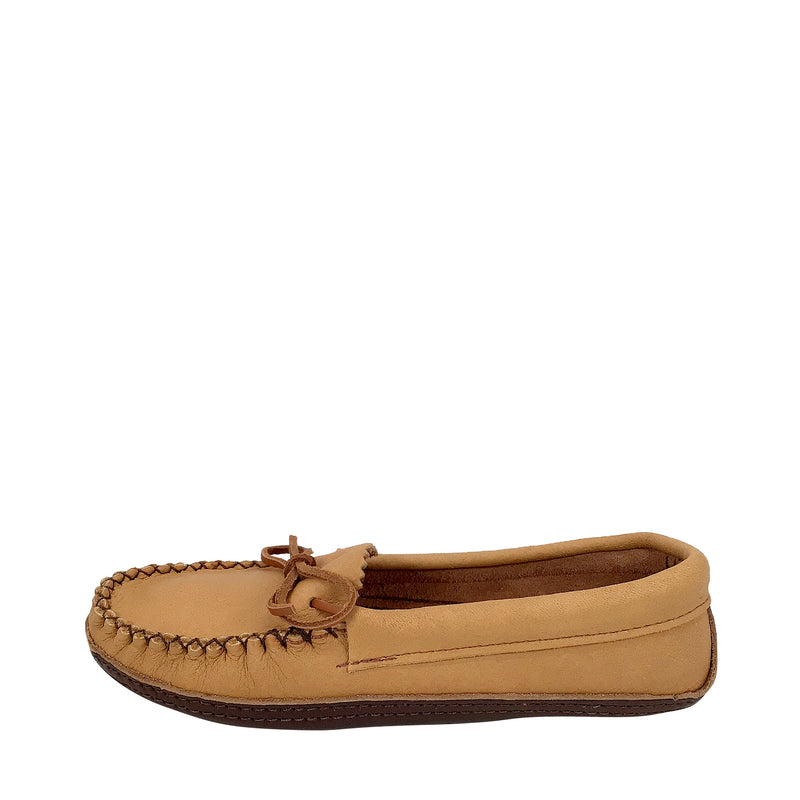 Women's Earthing Moccasins Moosehide with Oil Tan for Earthing BB495L