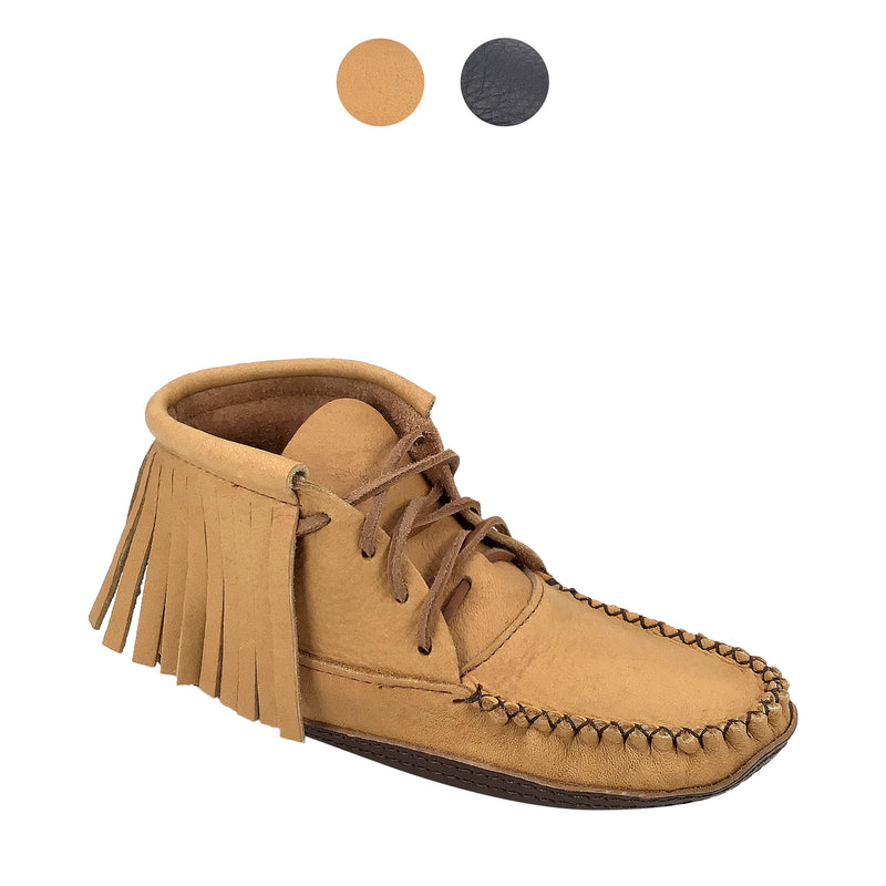 Women's Earthing Moccasins  Moose Hide Fringed (Clearance 8 & 9 only)